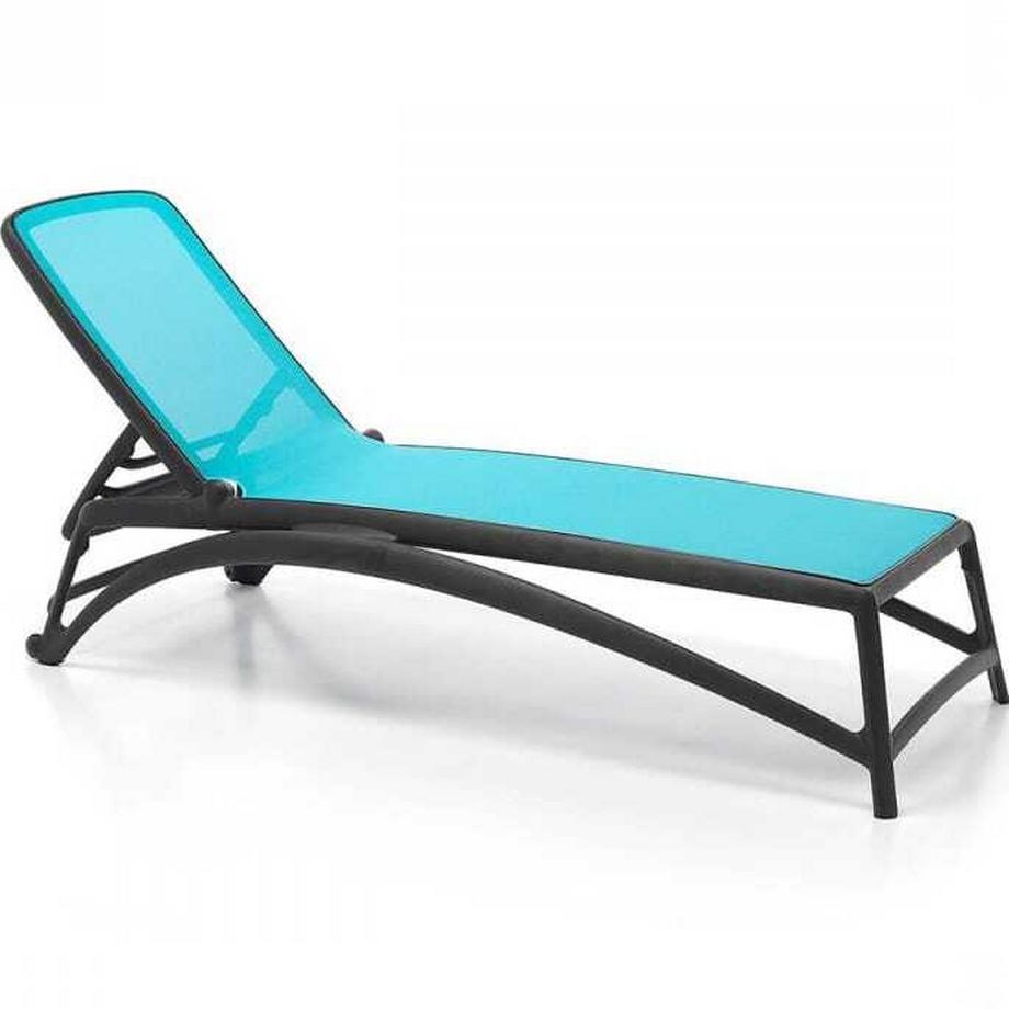 Chaise longue de jardin Atlantico noir turquoise
