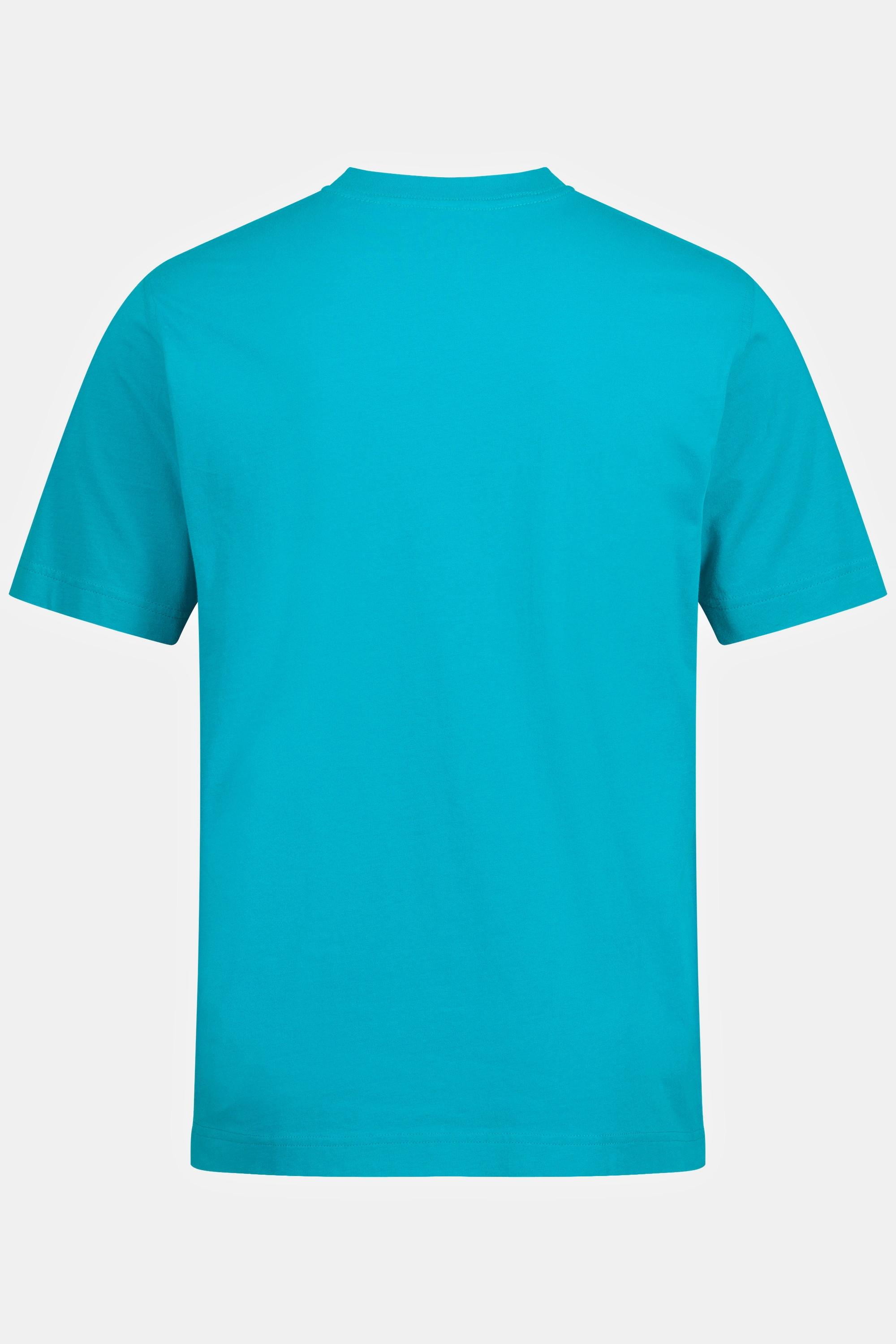 JP1880  T-shirt Basic en coton peigné, col rond turquoise sombre 