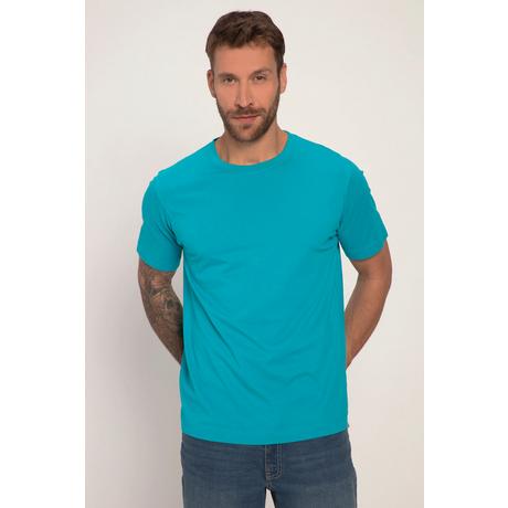 JP1880  T-shirt Basic en coton peigné, col rond turquoise sombre 