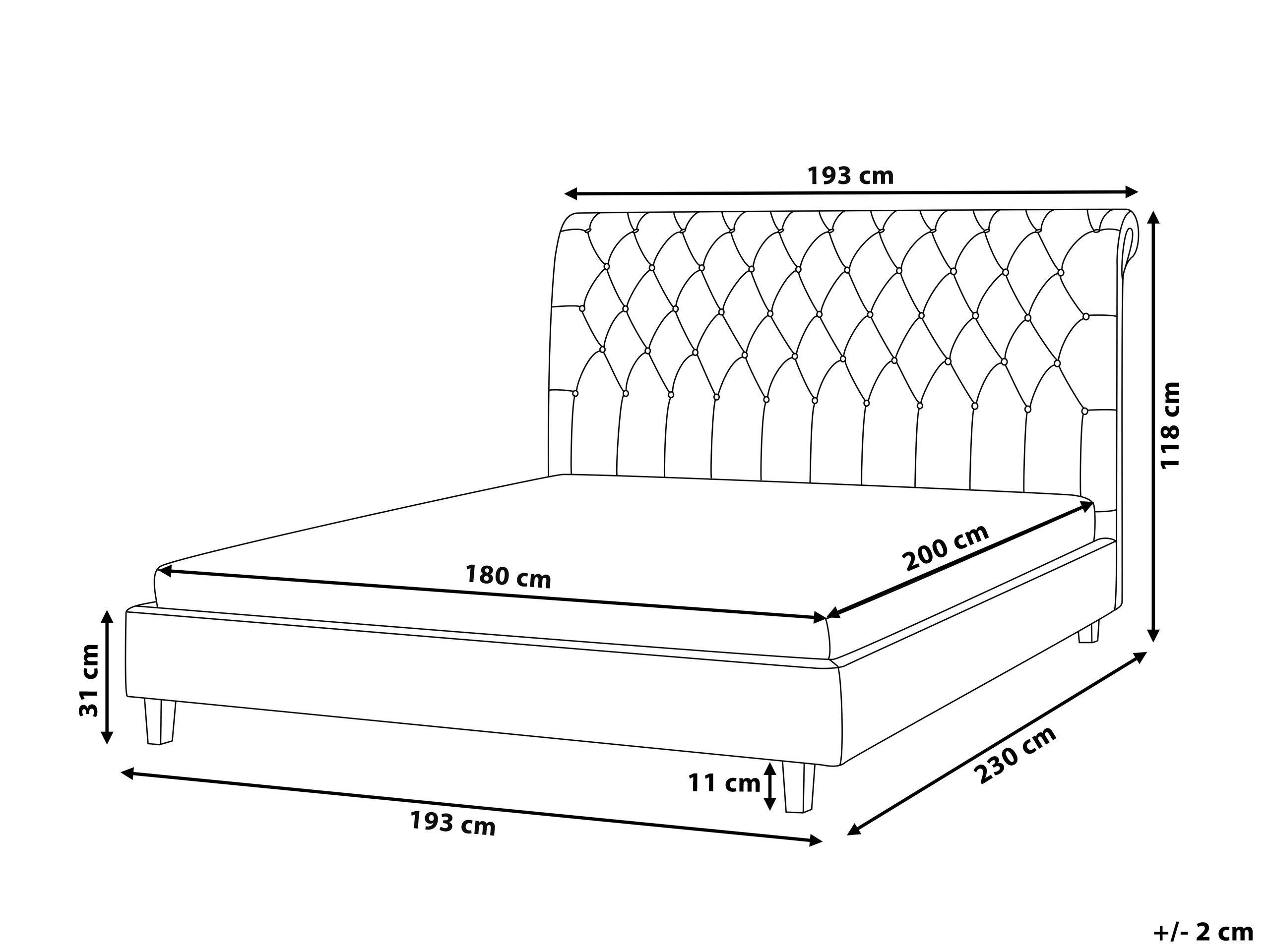 Beliani Letto con rete a doghe en Poliestere Glamour REIMS  