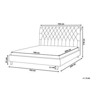 Beliani Letto con rete a doghe en Poliestere Glamour REIMS  