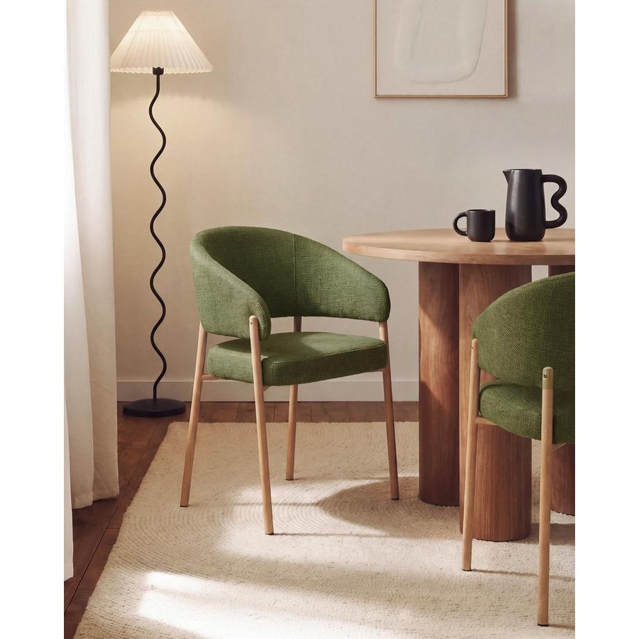 Beliani Lot de 2 chaises de salle à manger en Tissu  ZANE  