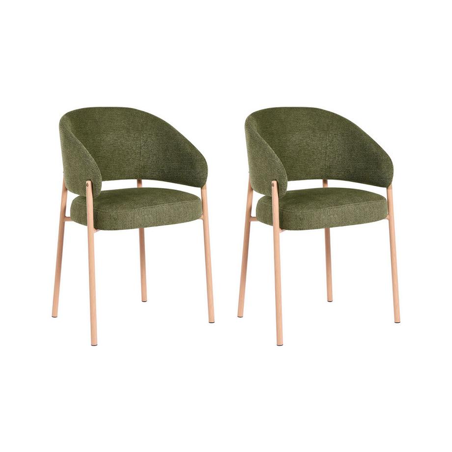Lot de 2 chaises de salle à manger en Tissu  ZANE