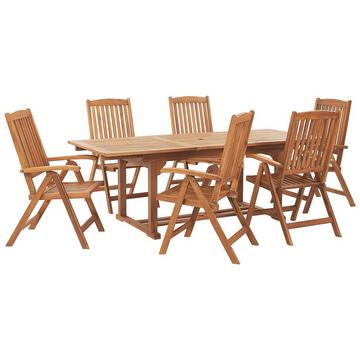 Gartentisch mit Stühlen aus Akazienholz Klassisch JAVA