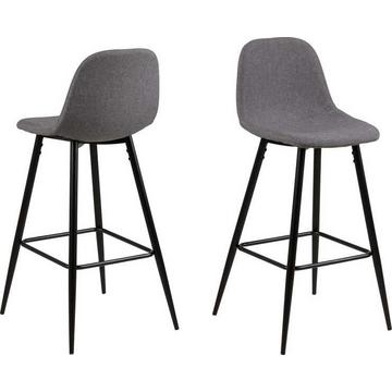 Tabouret de bar bas Lena gris clair noir