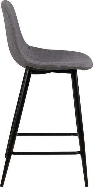 mutoni Tabouret de bar bas Lena gris clair noir  