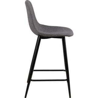 mutoni Tabouret de bar bas Lena gris clair noir  