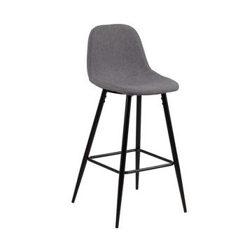 Tabouret de bar bas Lena gris clair noir