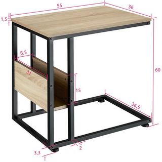 Tectake Table d’appoint WIGAN 55x36,5x60cm  