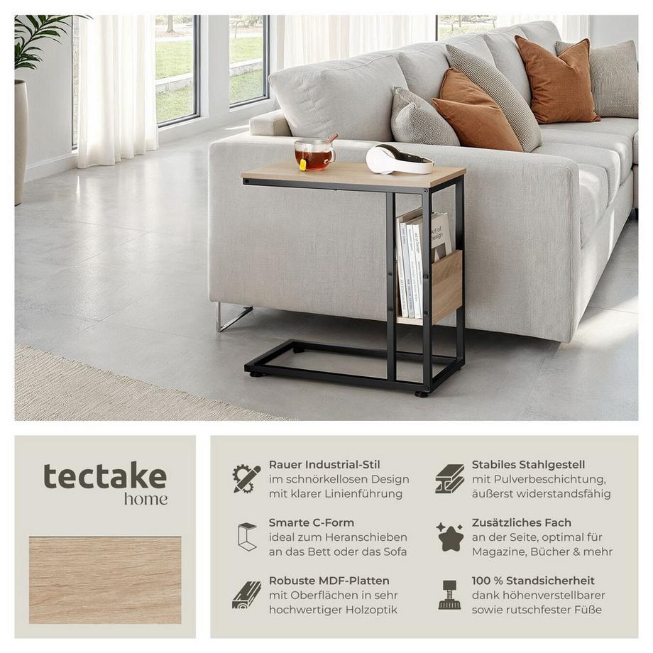 Tectake Table d'appoint WIGAN style industriel  