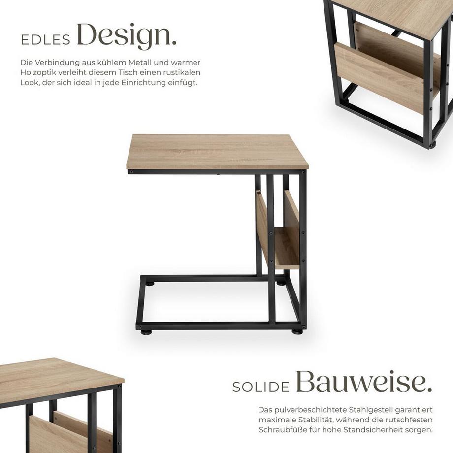 Tectake Table d'appoint WIGAN style industriel  