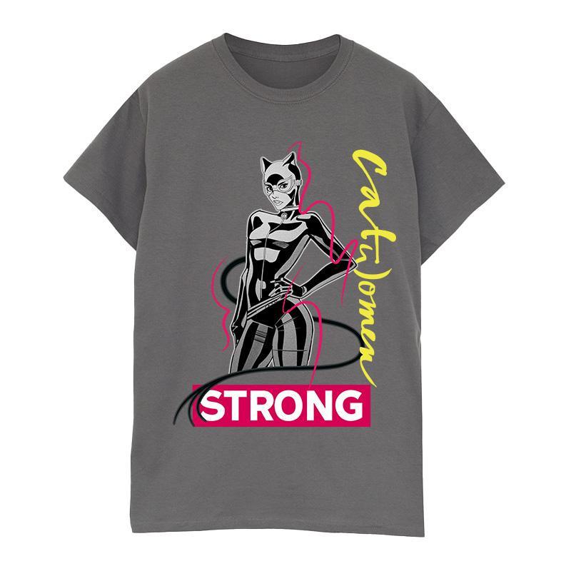 Image of Batman Catwoman Strong Tshirt Damen Charcoal Black 3XL