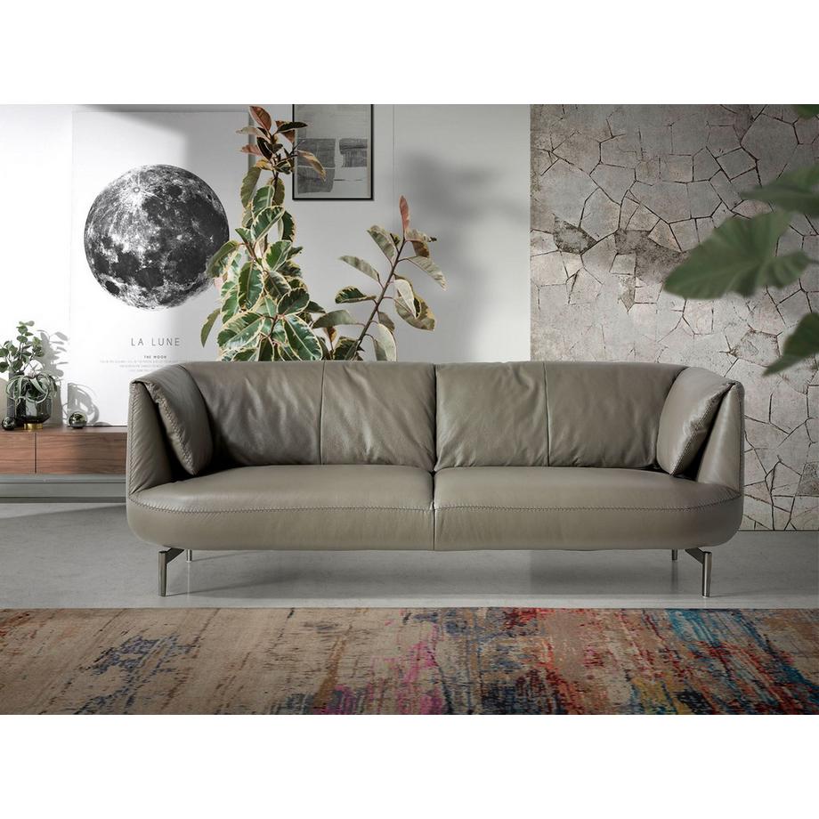 ANGEL CERDA Divano a 2 posti in pelle grigia  