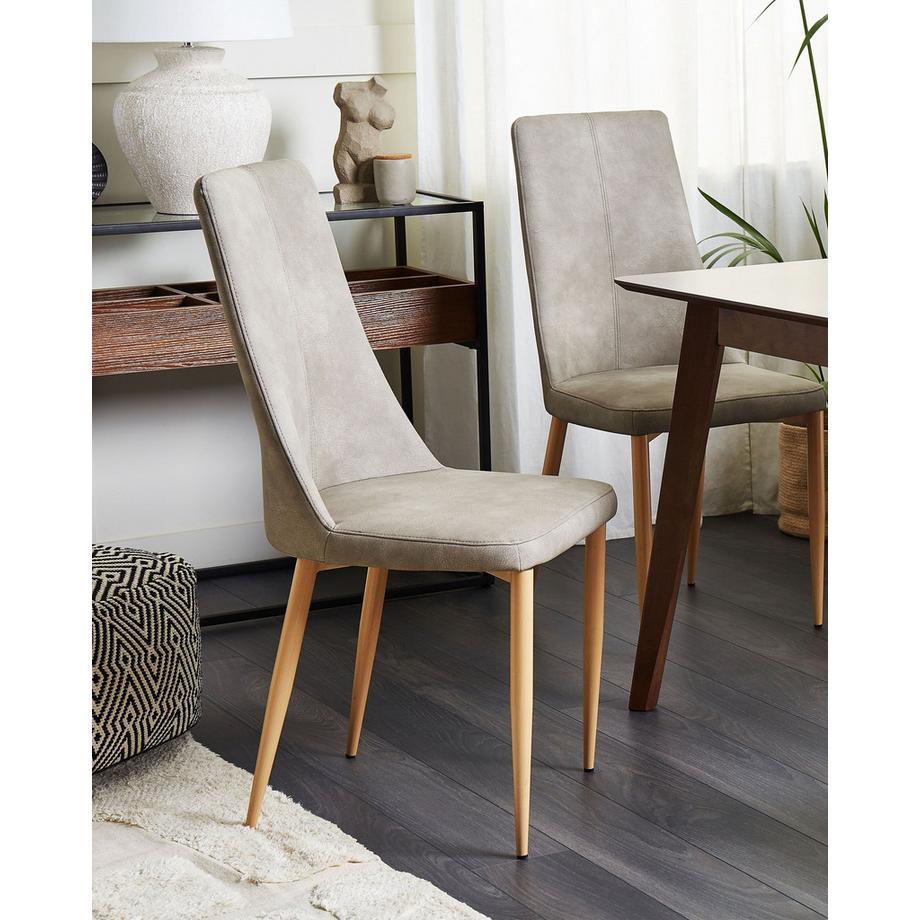 Beliani Lot de 2 chaises de salle à manger en Cuir PU Traditionnel CLAYTON  