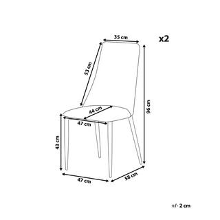 Beliani Set di 2 sedie da pranzo en Pelle sintetica Classico CLAYTON  