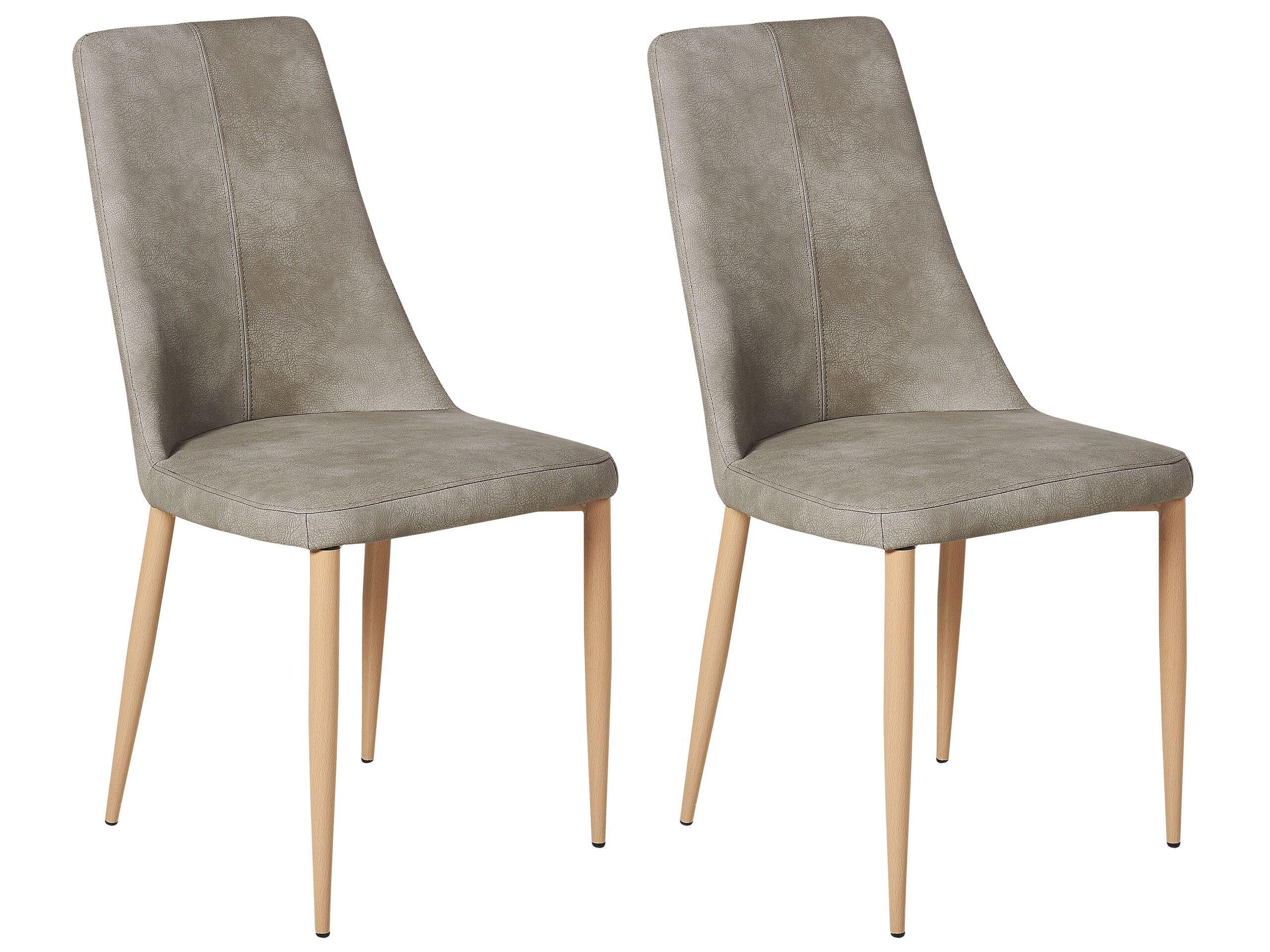 Beliani Lot de 2 chaises en Cuir PU Moderne CLAYTON  