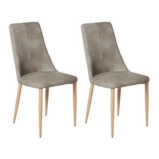 Beliani Lot de 2 chaises de salle à manger en Cuir PU Traditionnel CLAYTON  