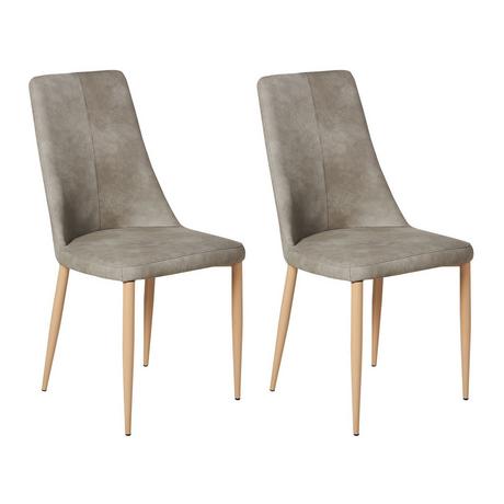 Beliani Lot de 2 chaises de salle à manger en Cuir PU Traditionnel CLAYTON  