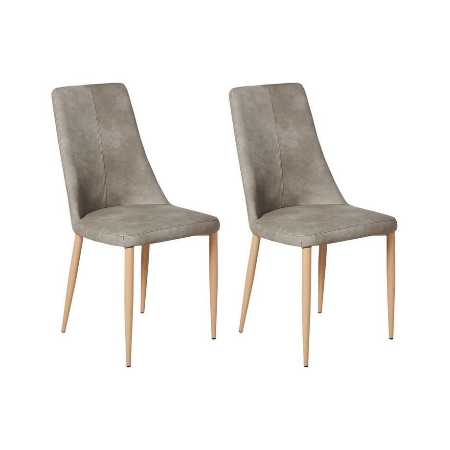 Beliani Lot de 2 chaises de salle à manger en Cuir PU Traditionnel CLAYTON  