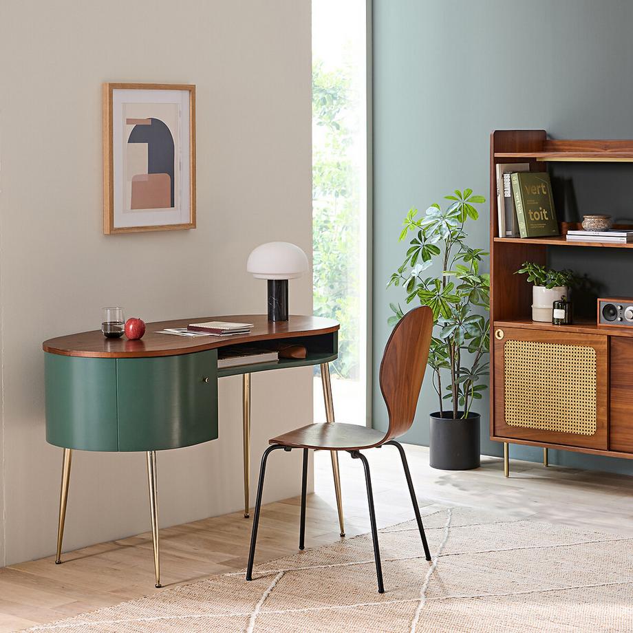 La Redoute Intérieurs Bureau vintage plaqué noyer  