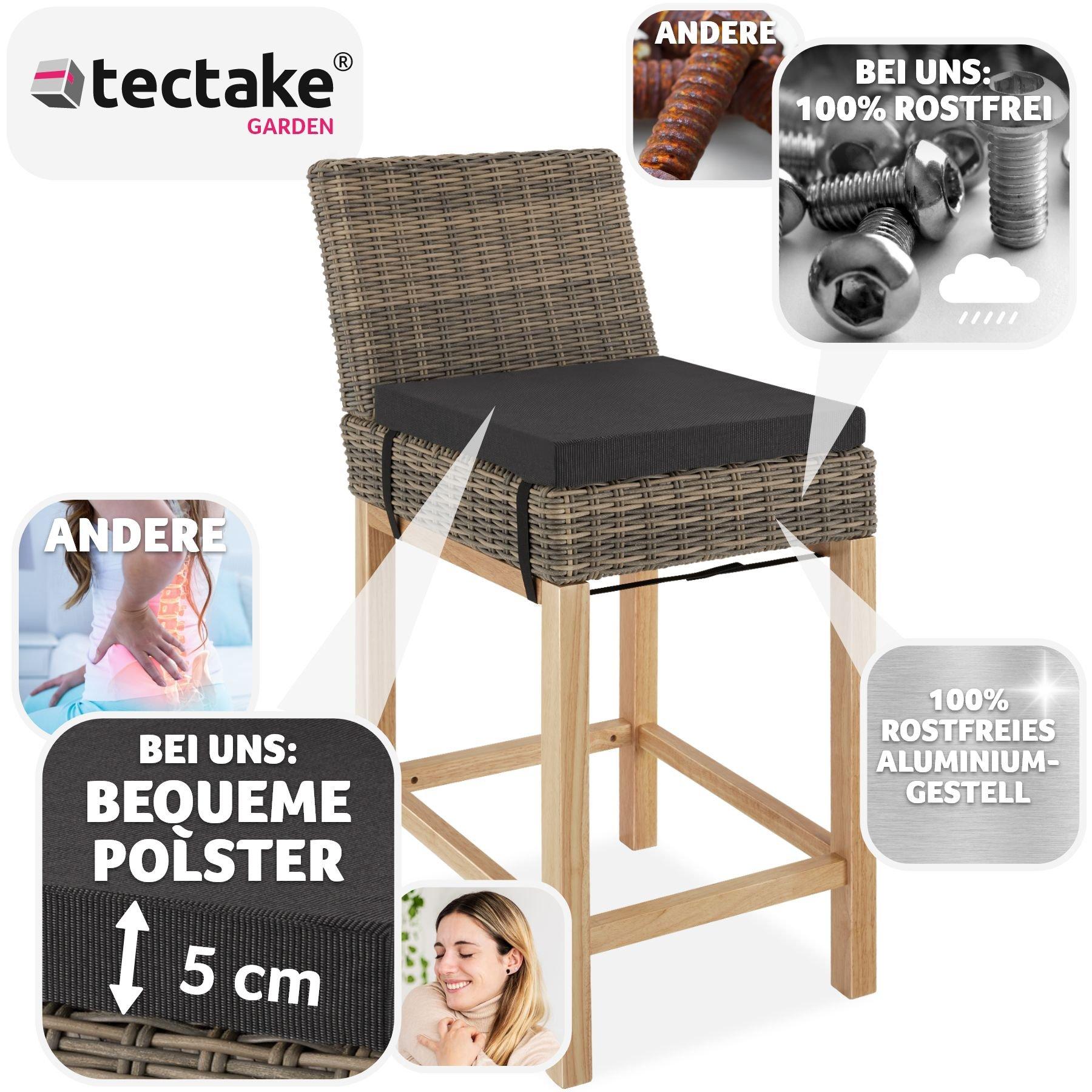 Tectake Chaise de bar en rotin Latina  