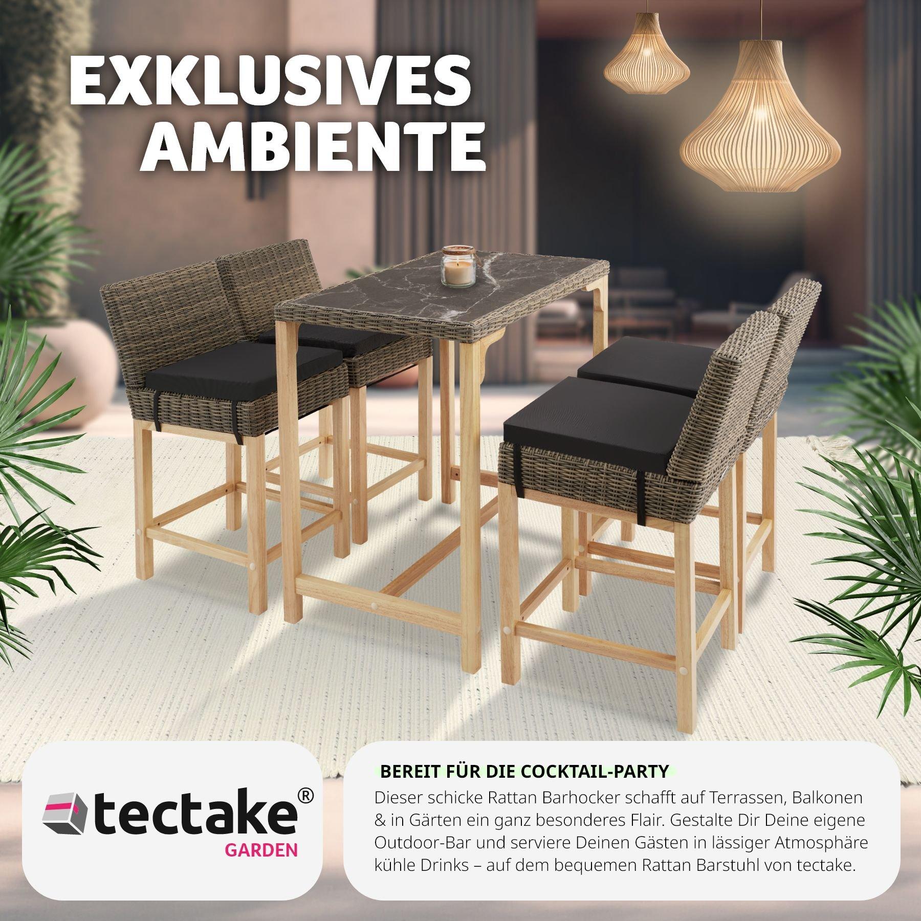 Tectake Chaise de bar en rotin Latina  