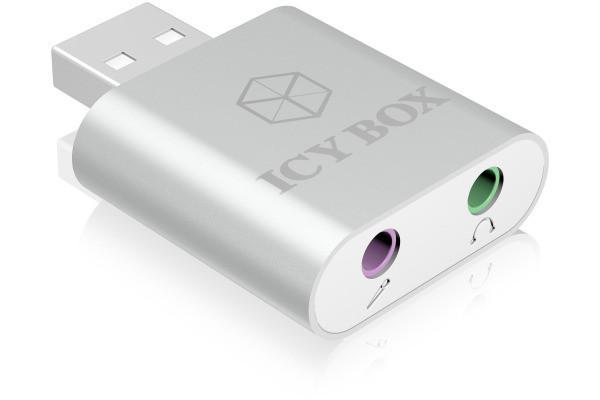 Image of ICY BOX Head- & Microphone Adapter IB-AC527 2x 3.5 mm jack to usb 2.0