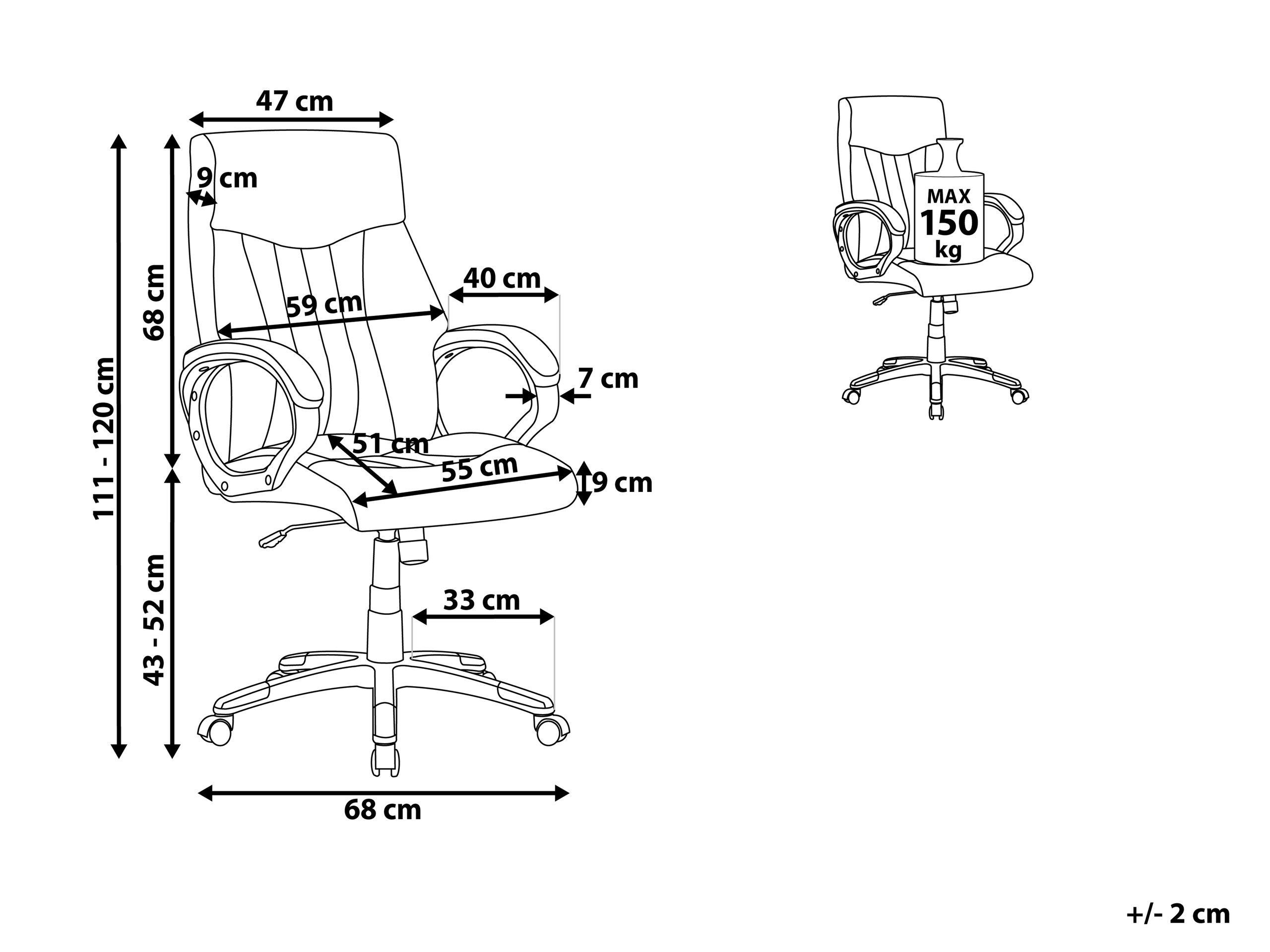 Beliani Fauteuil de bureau en Cuir PU Traditionnel TRIUMPH  