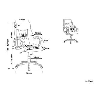 Beliani Fauteuil de bureau en Cuir PU Traditionnel TRIUMPH  