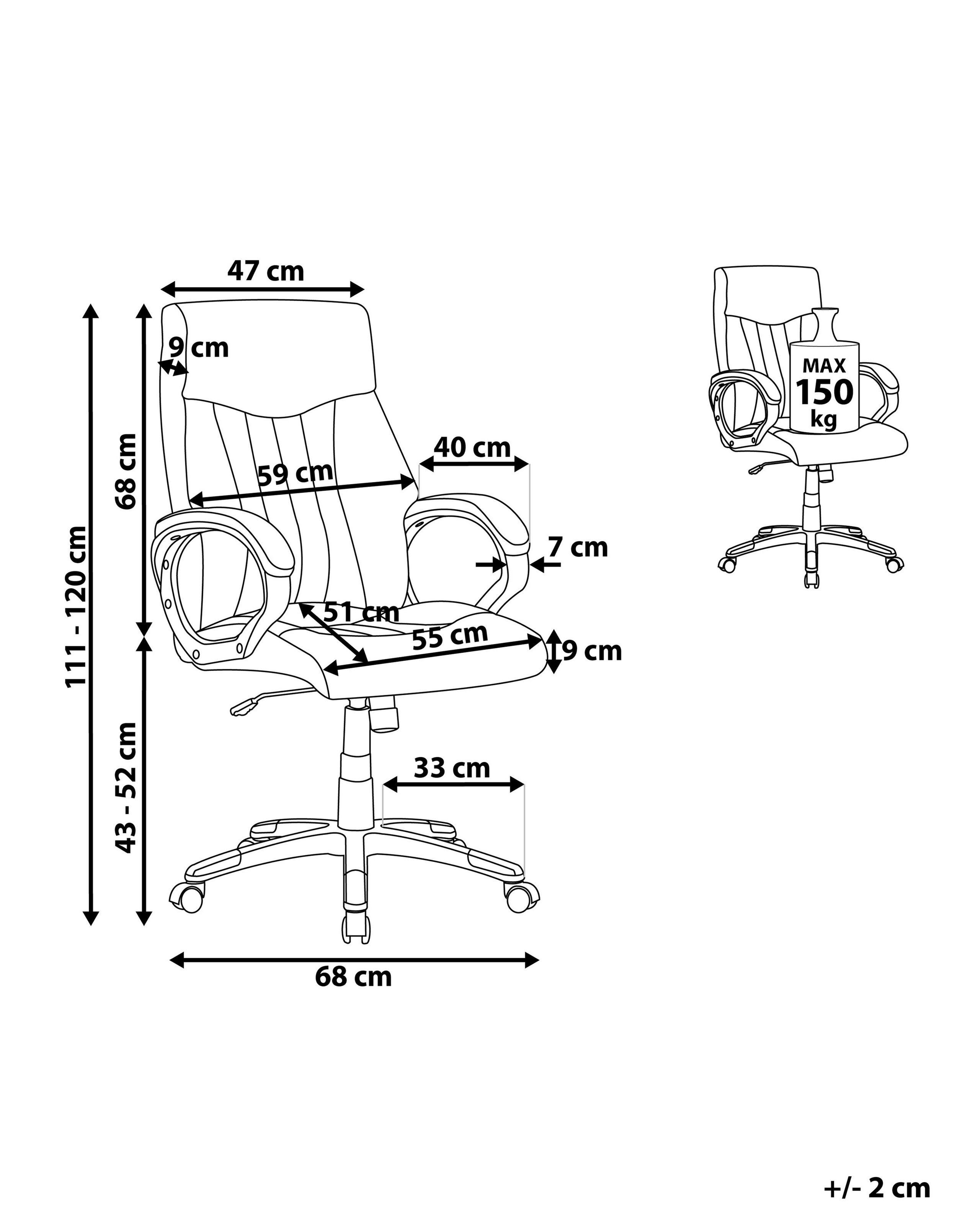 Beliani Fauteuil de bureau en Cuir PU Traditionnel TRIUMPH  