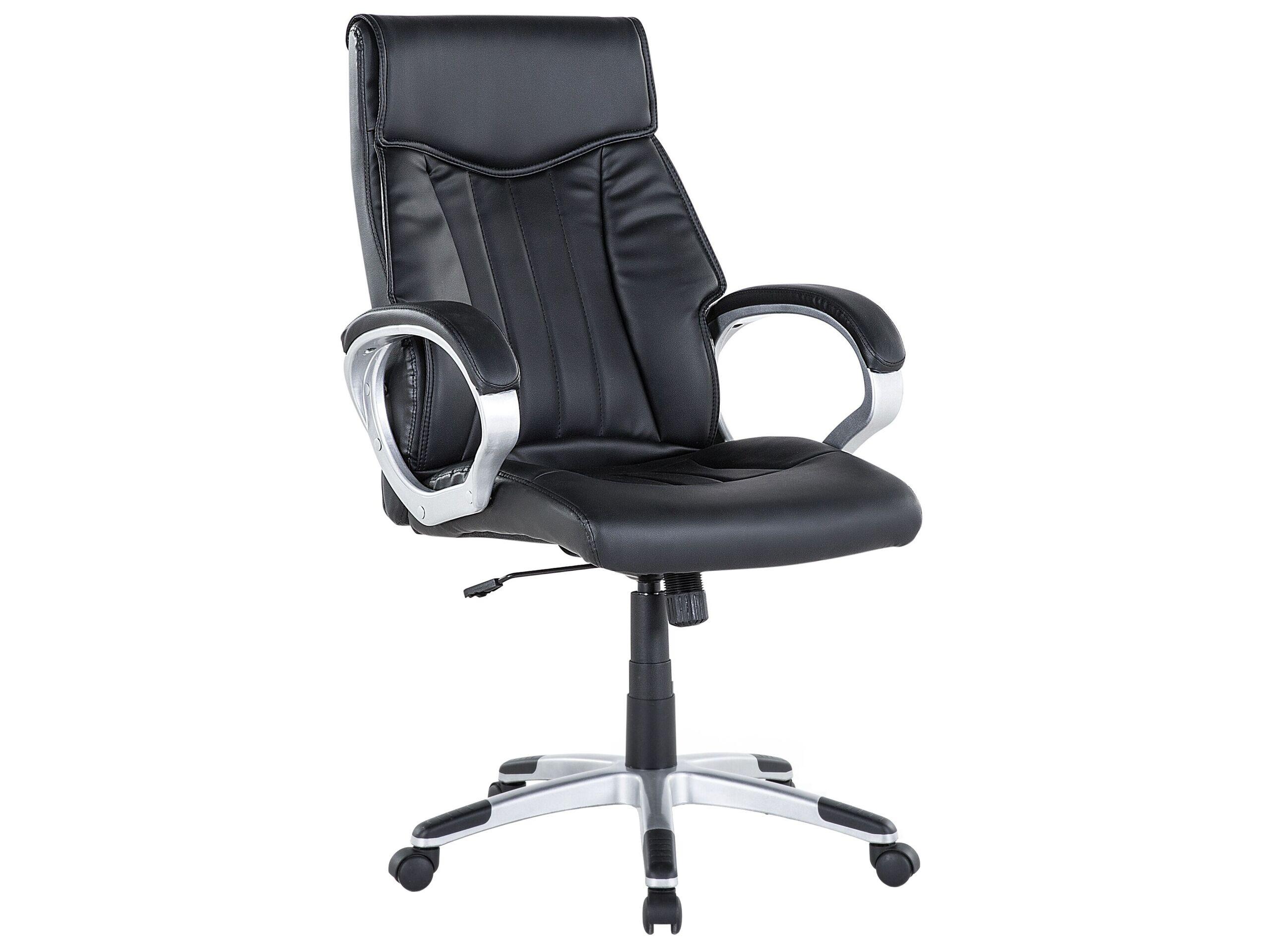 Beliani Fauteuil de bureau en Cuir PU Traditionnel TRIUMPH  