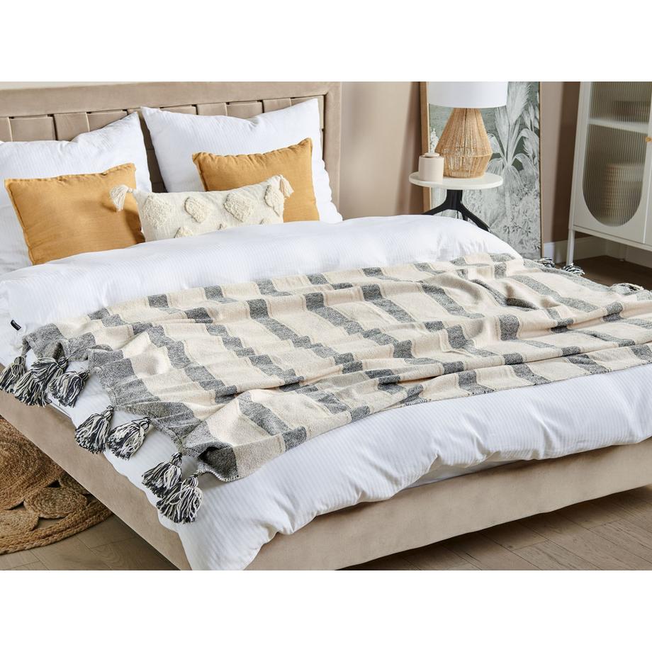 Beliani Boho Cayir Baumwoll Kuscheldecke  