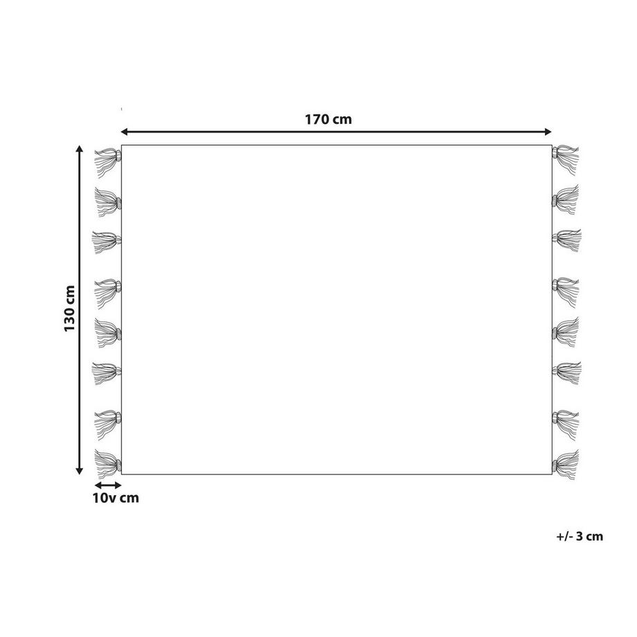 Beliani Boho Cayir Baumwoll Kuscheldecke  