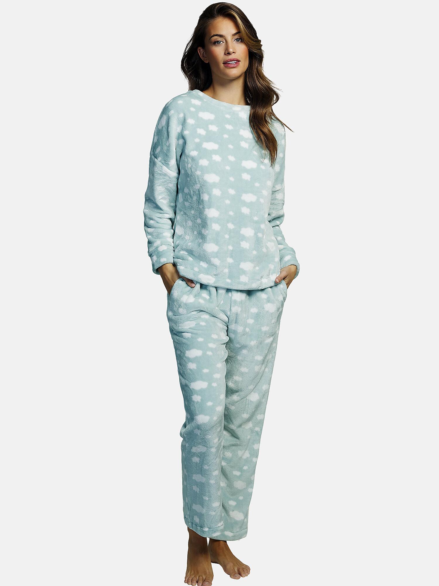 Image of Pyjama Hose Oberteil Langarm Polar Joven Unisex Grün XL