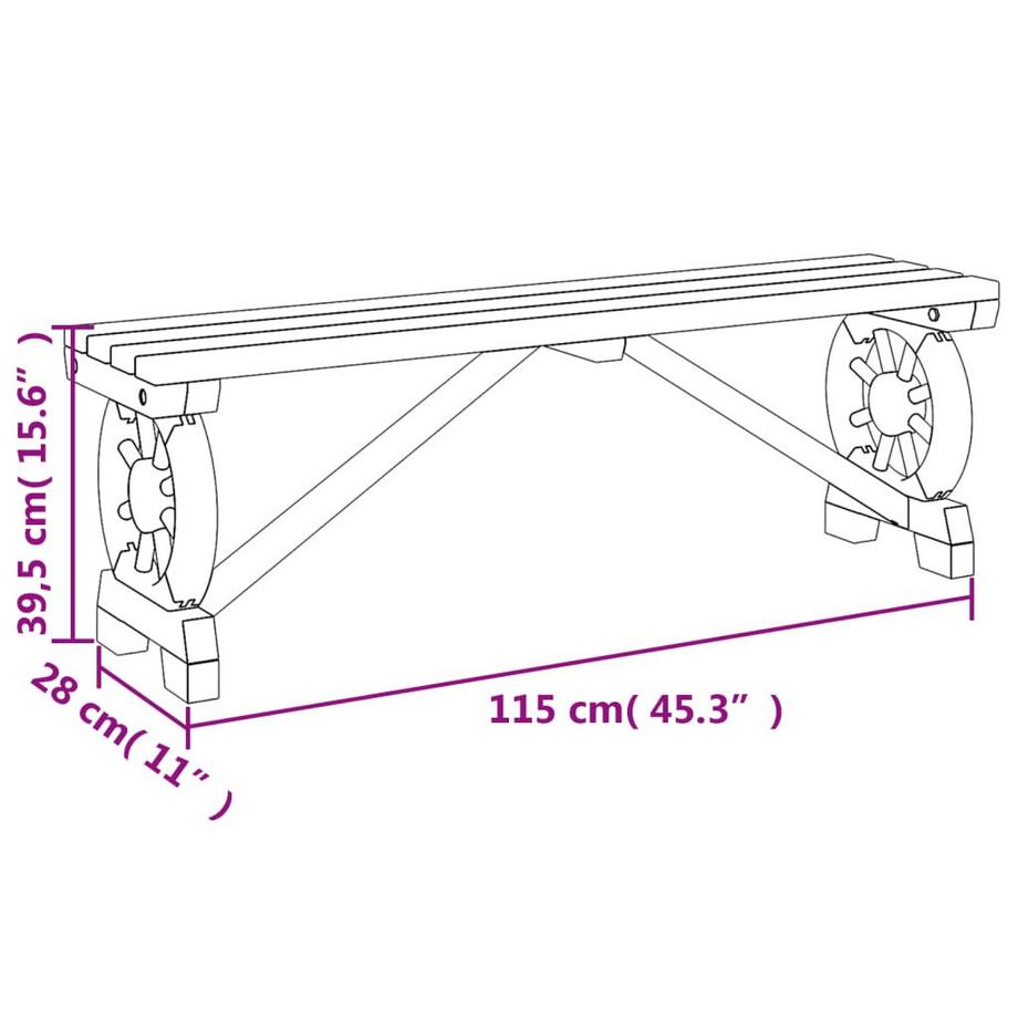 VidaXL Banc de jardin bois  