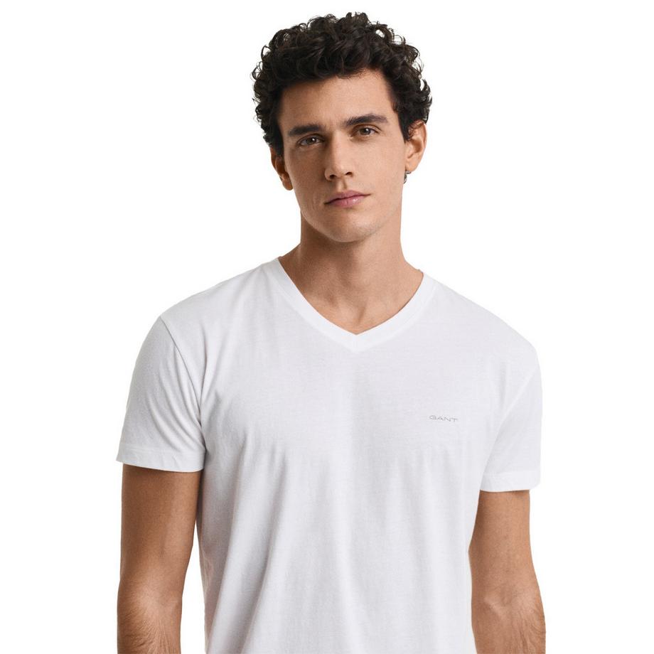 GANT T-shirt Col V Coupe Confortable Lot de 4  