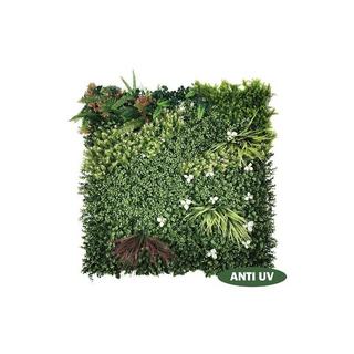Vente-unique Rivestimento parete vegetale sintetico Pacco da 1m² Verde LAHTI  