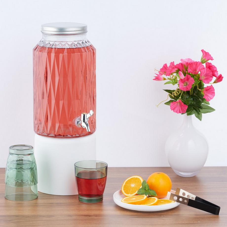Northio Distributeur de boissons 5 litres à motif carré  
