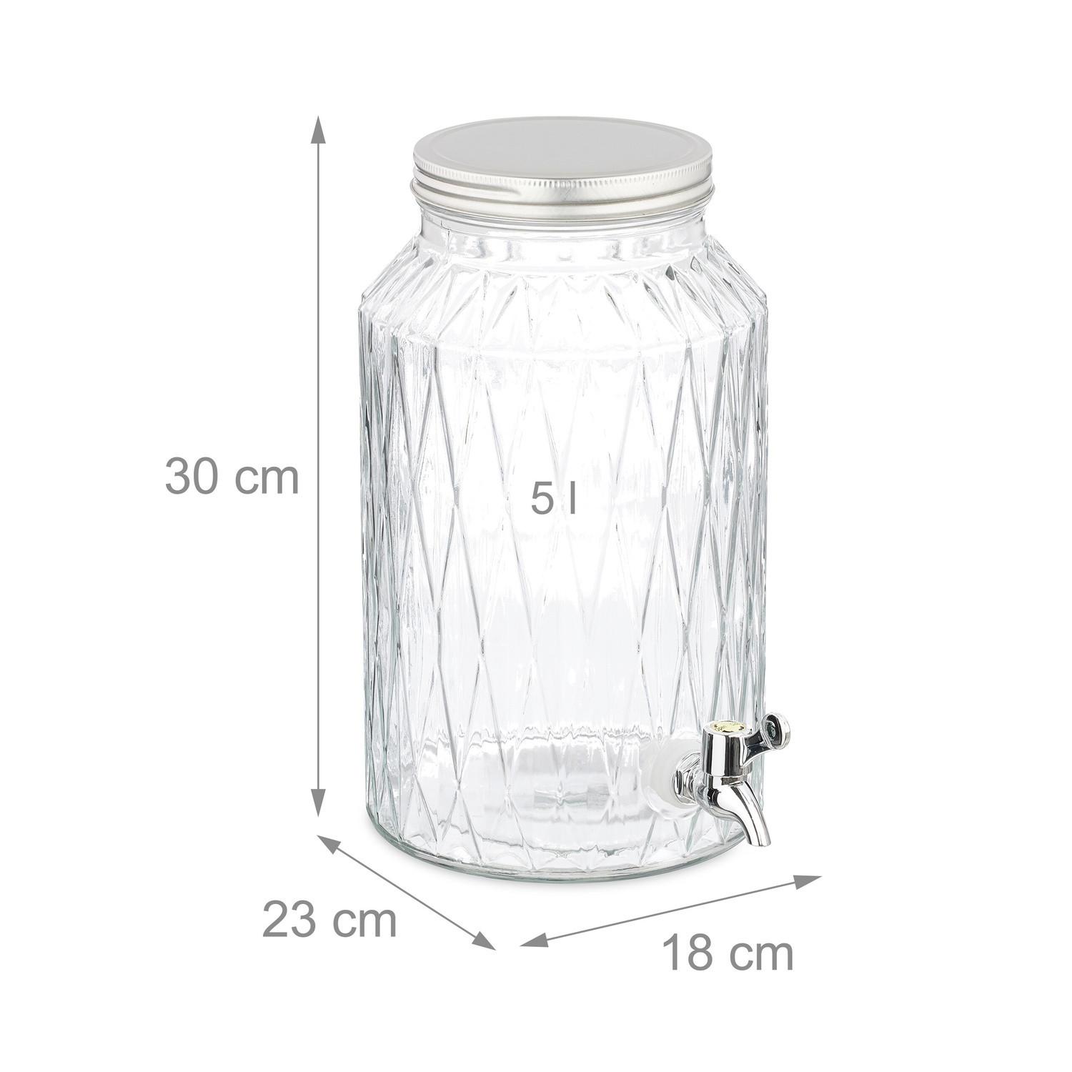 Northio Distributeur de boissons 5 litres à motif carré  