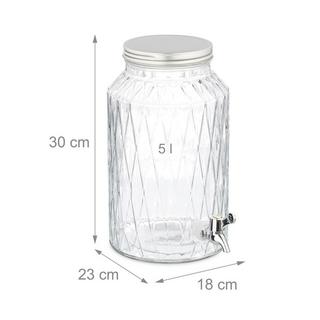 Northio Distributeur de boissons 5 litres à motif carré  