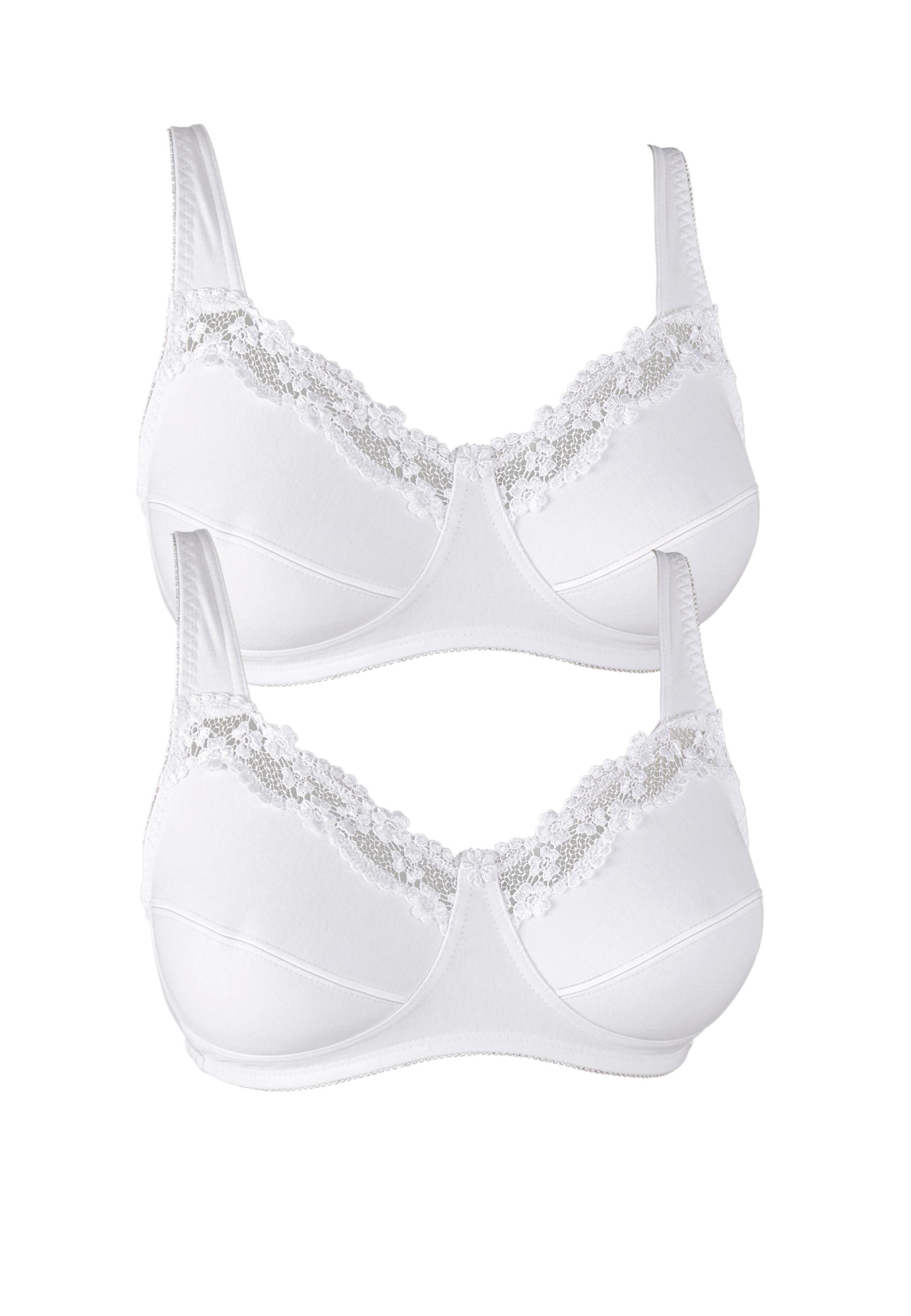 Image of 2er-pack Baumwoll-bhs Ohne Bügel. Damen Weiss D/85