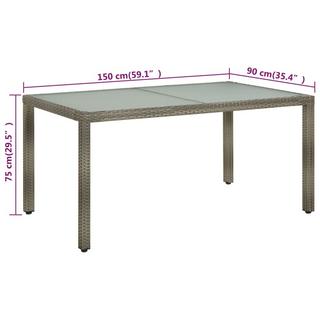 VidaXL Table de jardin rotin synthétique  