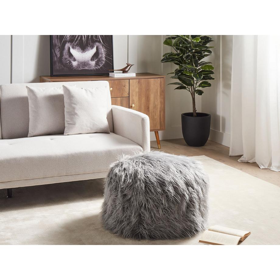 Beliani Pouf aus Webpelz  TUKKI  