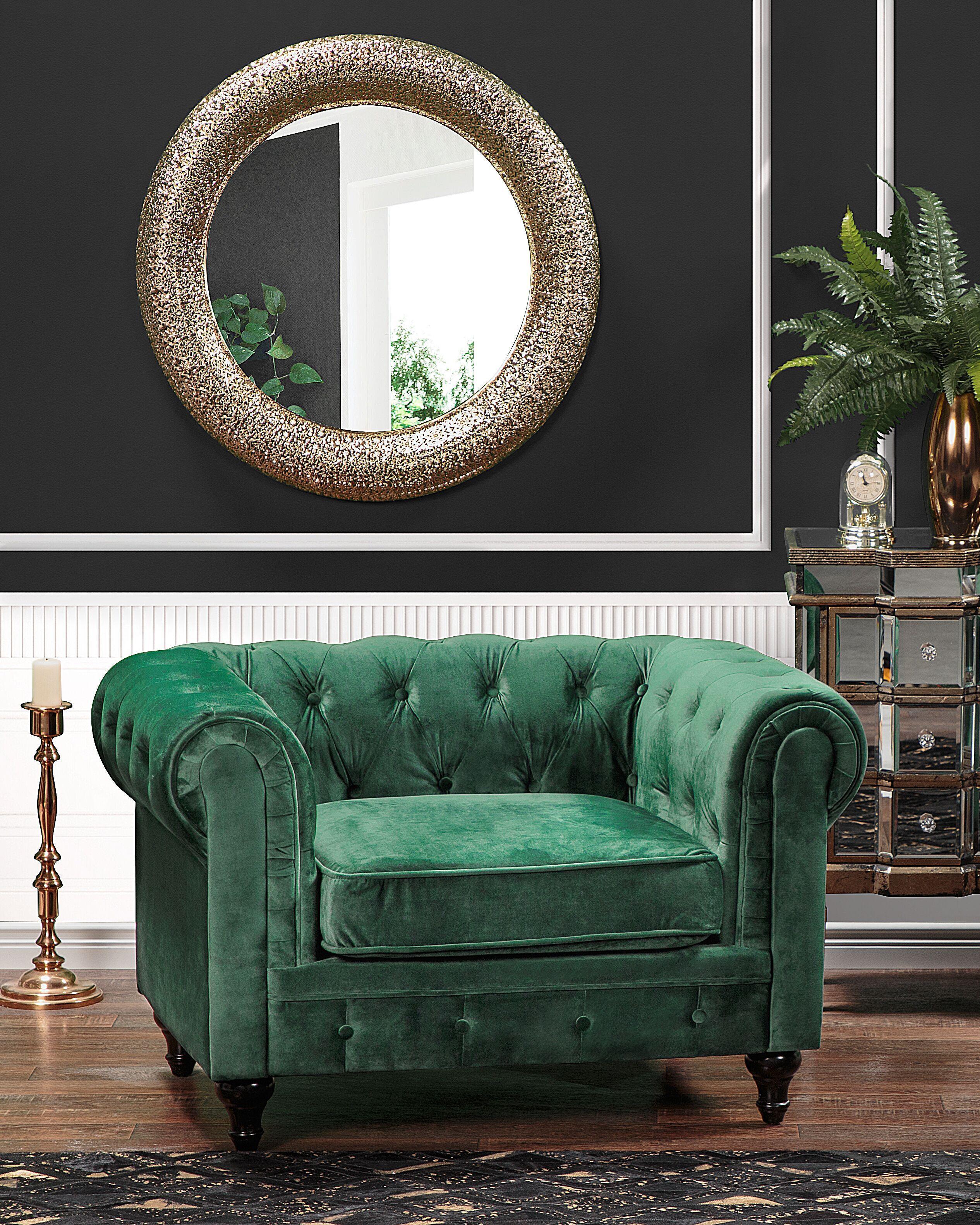 Beliani Fauteuil en Velours Glamour CHESTERFIELD  