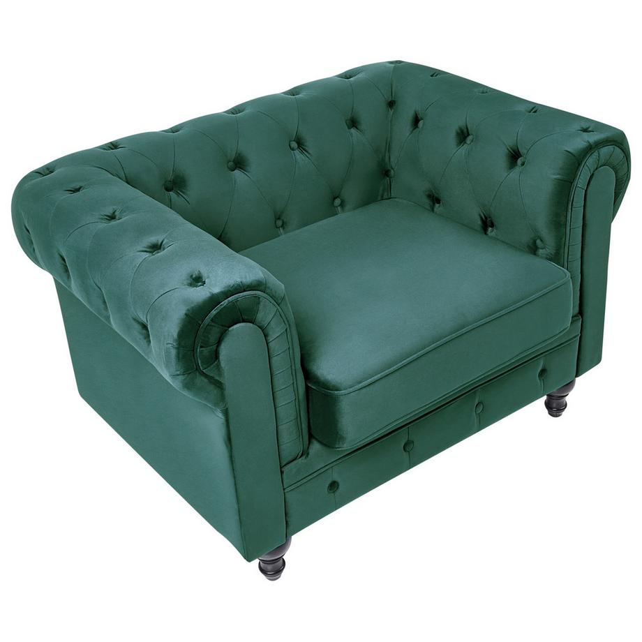 Beliani Sessel aus Samtstoff Glamourös CHESTERFIELD  