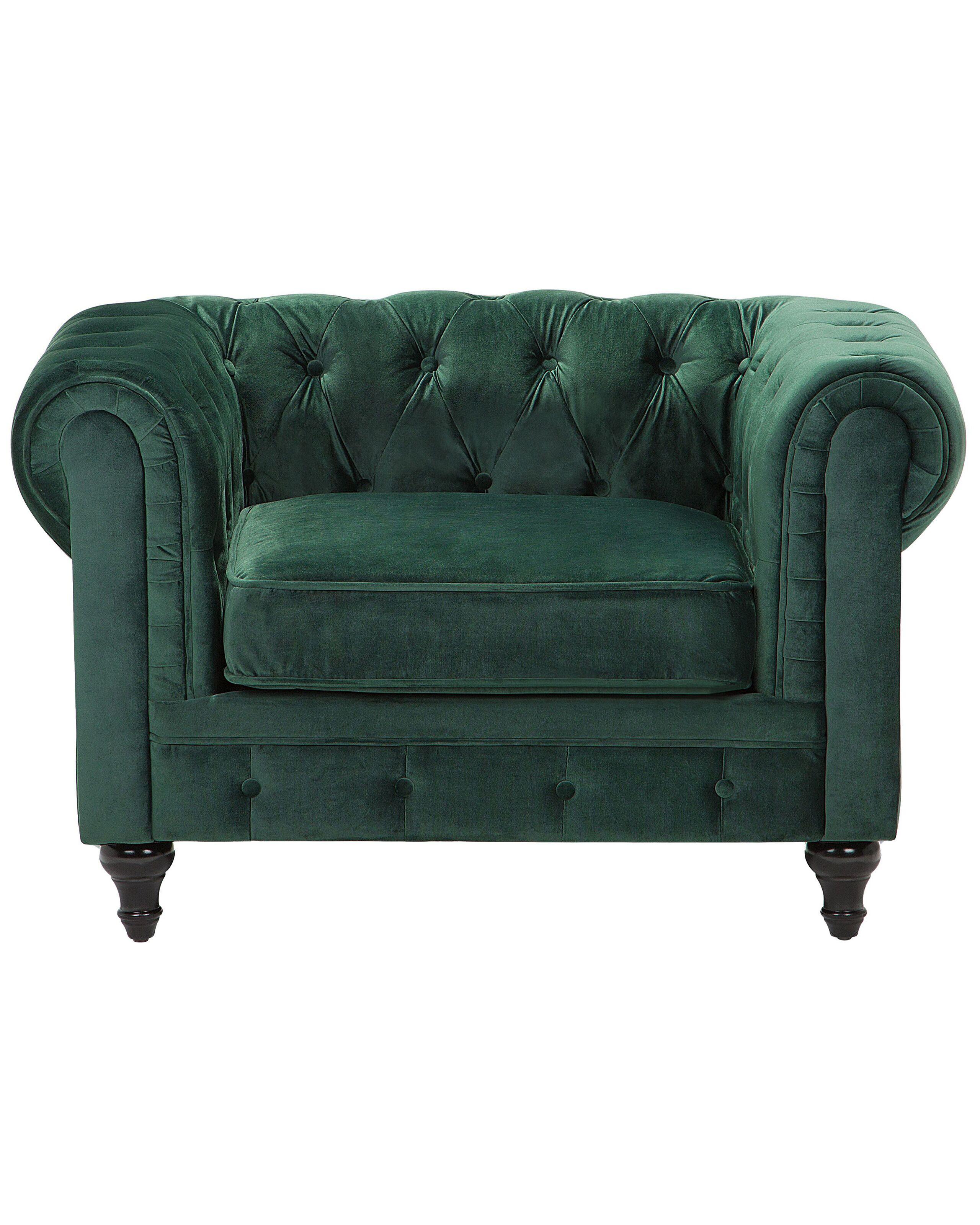 Beliani Fauteuil en Velours Glamour CHESTERFIELD  