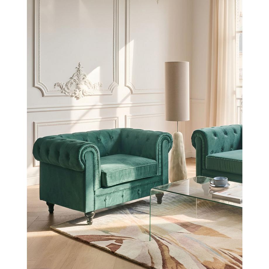 Beliani Sessel aus Samtstoff Glamourös CHESTERFIELD  