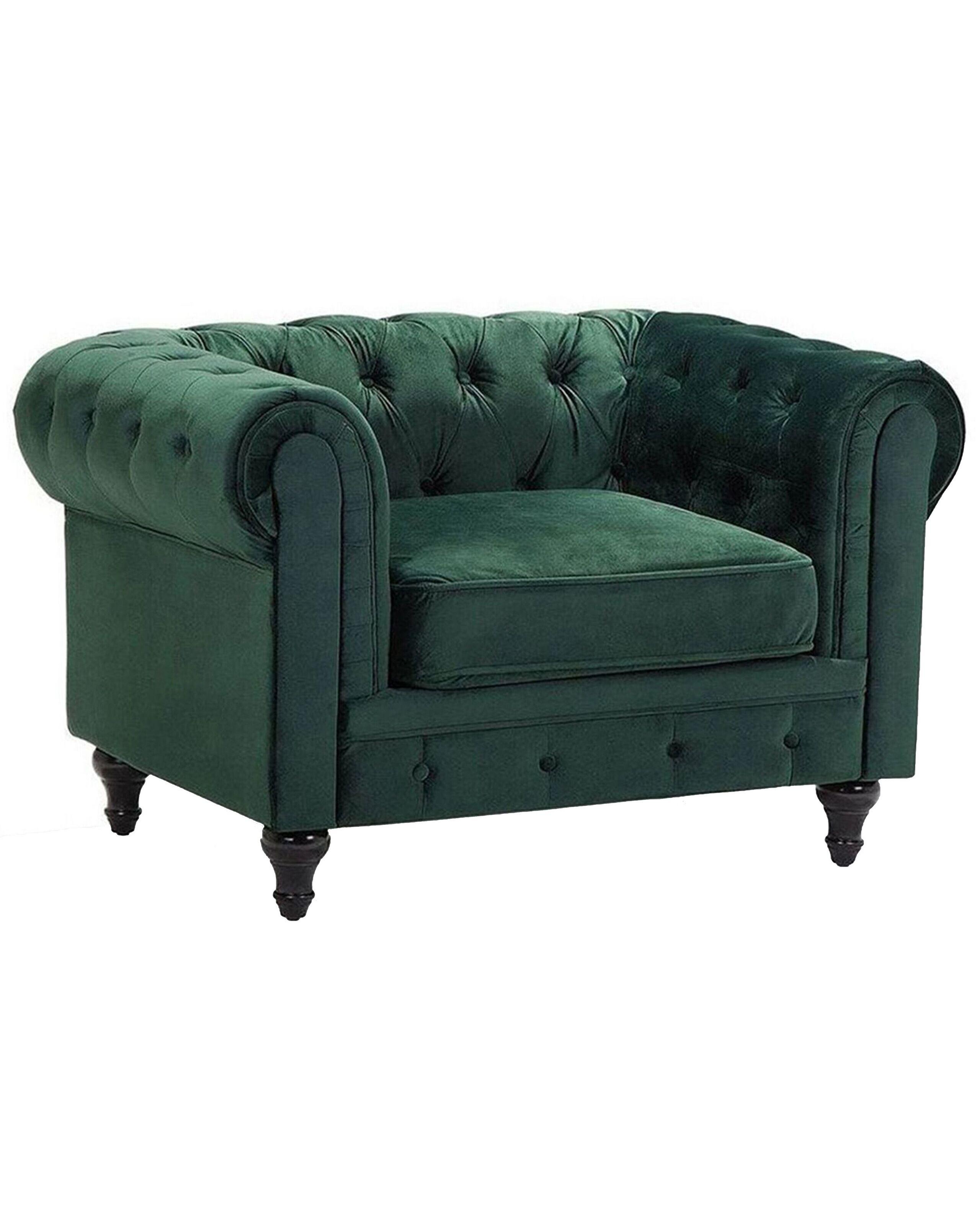 Beliani Fauteuil en Velours Glamour CHESTERFIELD  