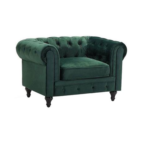 Beliani Fauteuil en Velours Glamour CHESTERFIELD  