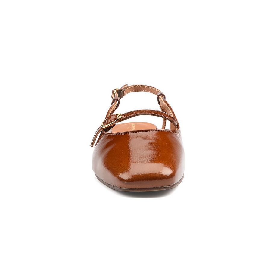 Maison Toufet Bertille Ballerines Slingback en Cuir Verni  